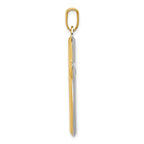 14K Gold Rhodium Reversible Cross Pendant Polished Two-Tone Sophisticated Design