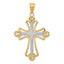 14K w/Rhodium Budded Cross Pendant