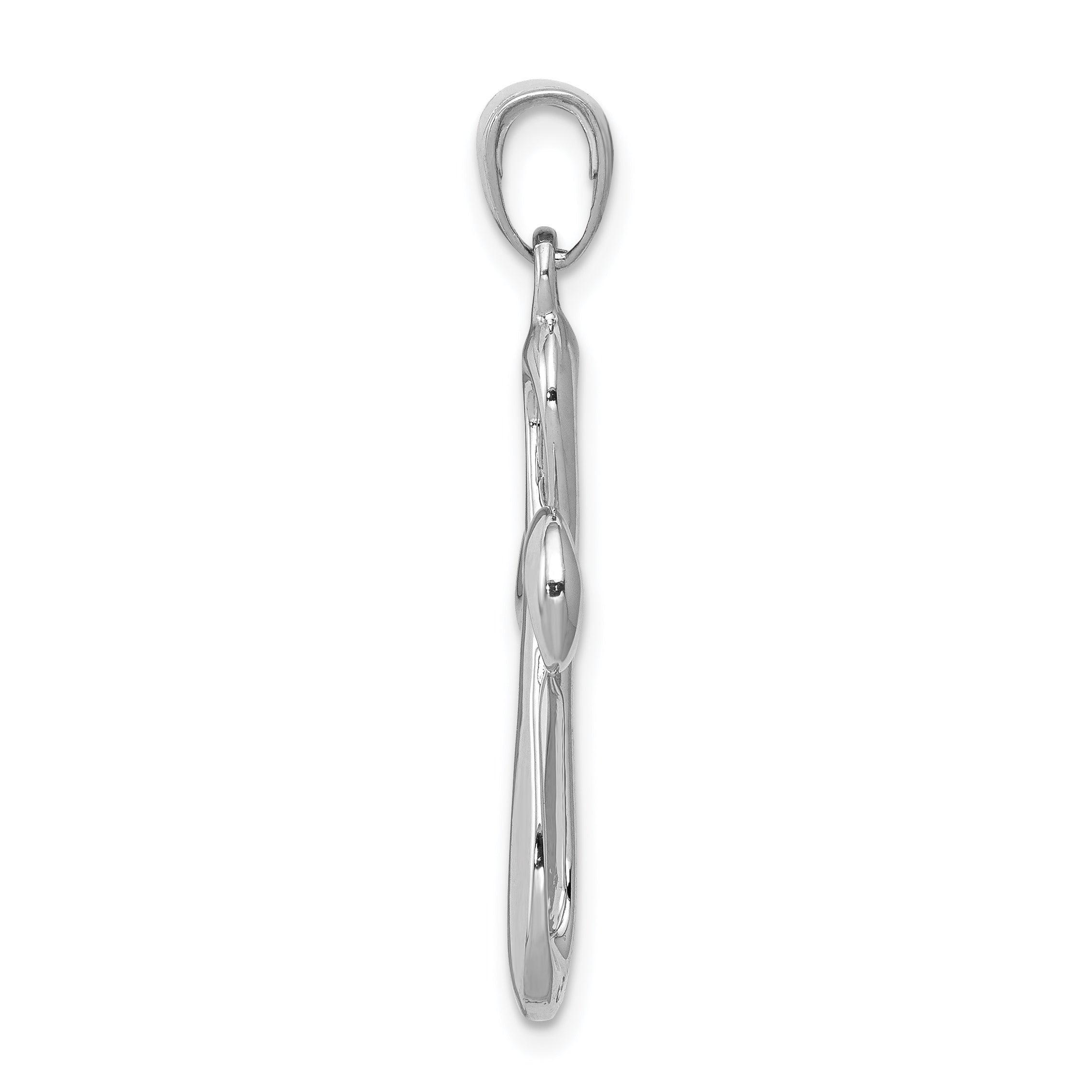 14K White Gold Reversible Cross Pendant with Rhodium Finish 35mm Elegant Design Secondary image