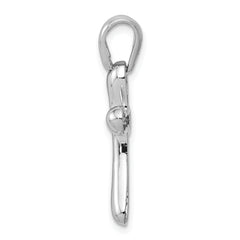 14K White Gold Freeform Cross Pendant with Rhodium Finish  Elegant and Modern Design