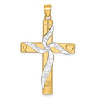 14K w/Rhodium HOPE FAITH LOVE BELIEVE Cross Pendant