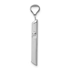 14K White Gold Polished Hollow Cross Pendant with Rhodium Finish Elegant 3D Design