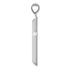 14K White Gold Hollow Cross Pendant with Rhodium Plating  Elegant 3D Design, Lightweight Faith Symbol