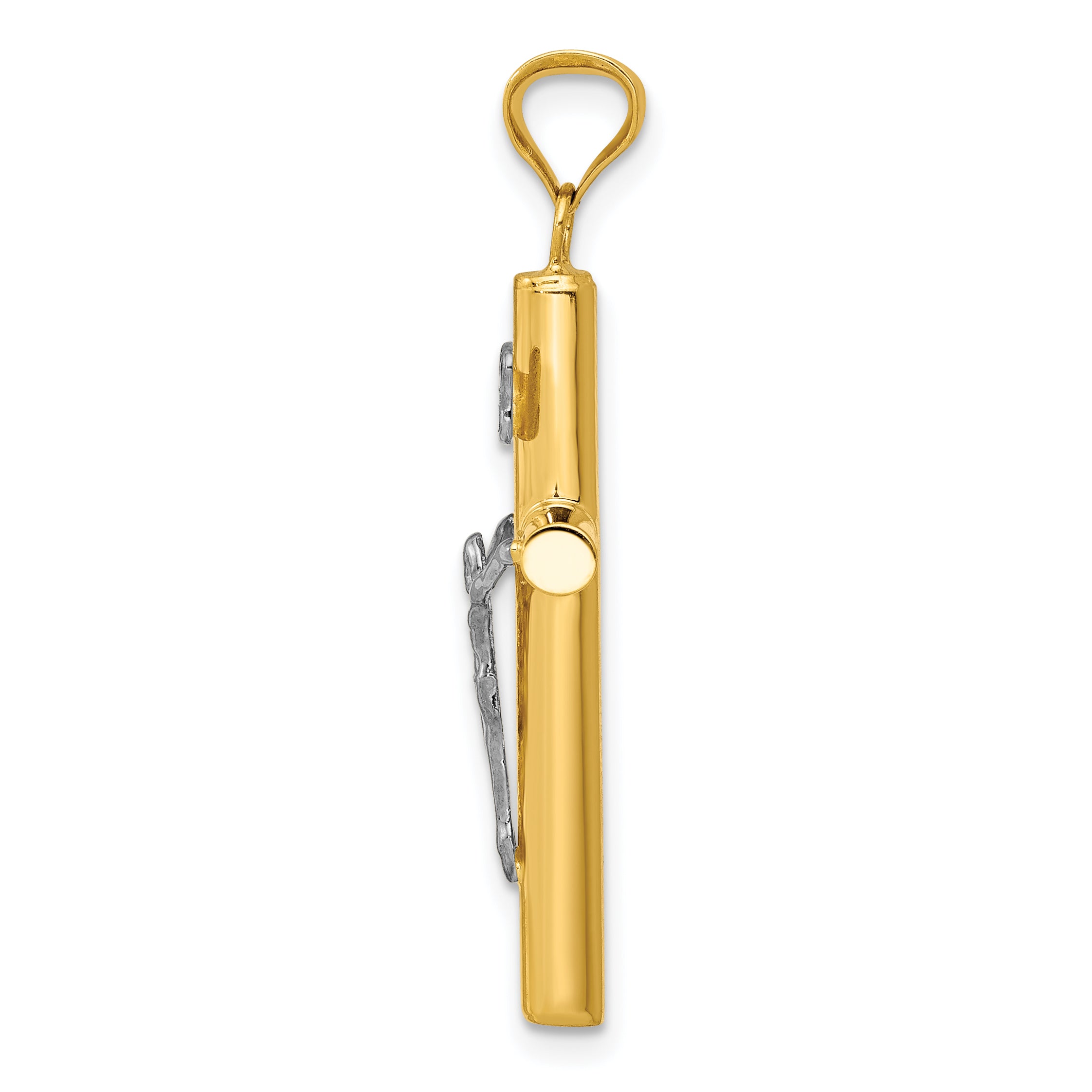 14K Two-Tone Gold INRI Crucifix Pendant with Polished Finish Elegant and Timeless Faith Symbol Secondary image