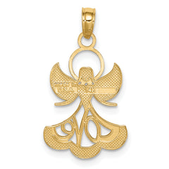 14K Gold Rhodium-Plated LOVE Angel Pendant  Elegant, Timeless Symbol
