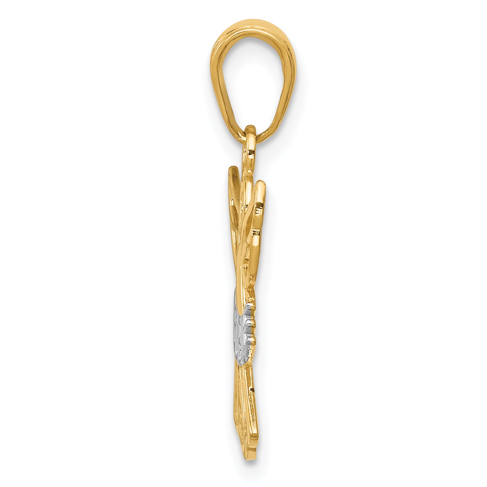 14K Gold BELIEVE Angel Pendant with Rhodium Plating  Elegant, Durable, and Inspiring Secondary image