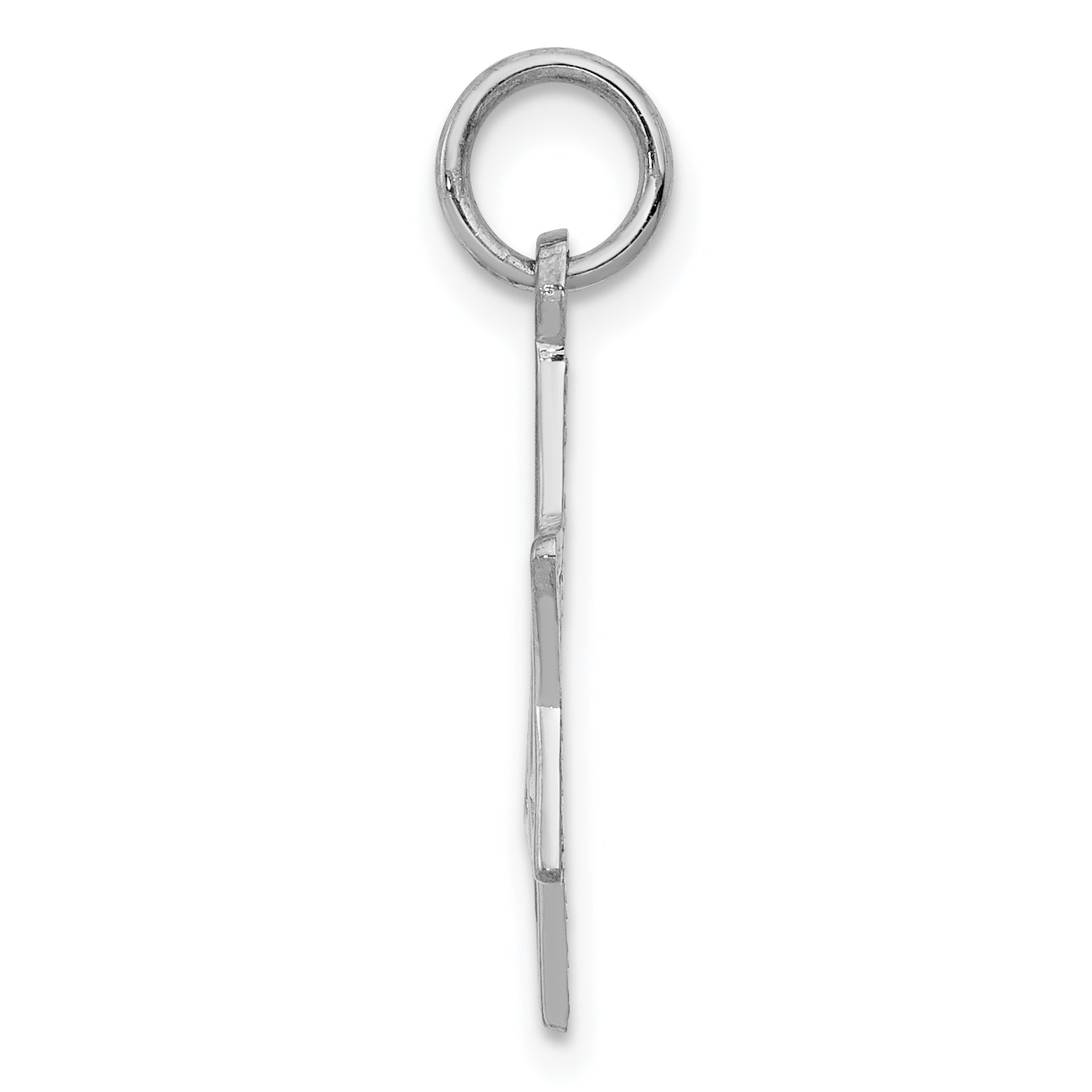 14K White Gold Star of David Charm with Rhodium Finish Elegant Solid Design Secondary image