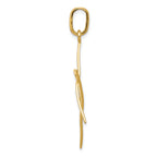 14K Gold Elongated Star of David Pendant  Elegant Solid Cast Design