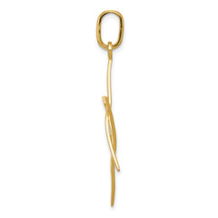 14K Gold Elongated Star of David Pendant  Elegant Solid Cast Design