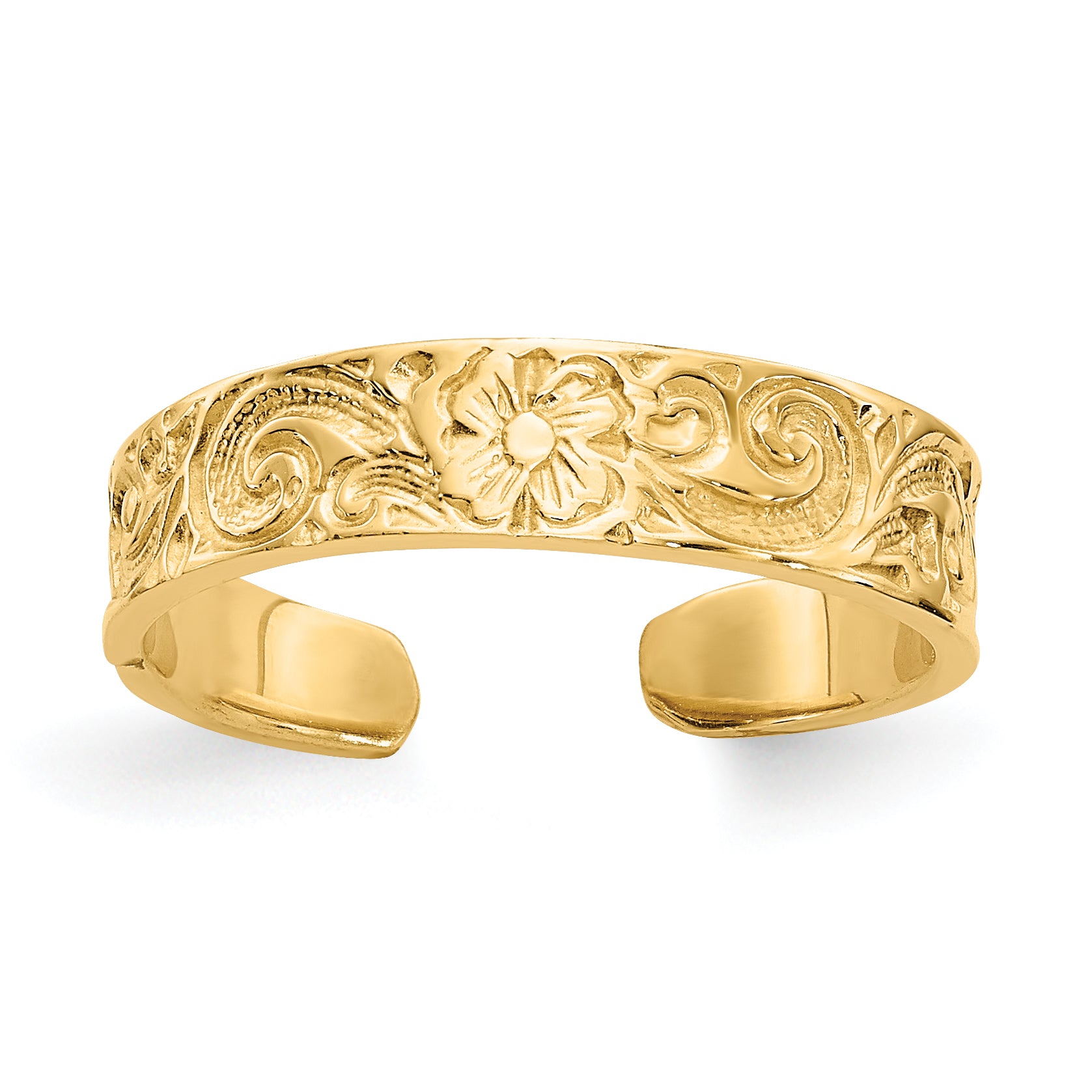 14k Flower/Scroll Toe Ring Main image