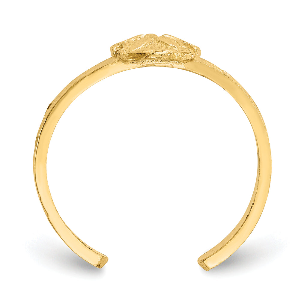 14K Diamond-cut Sand Dollar Toe Ring