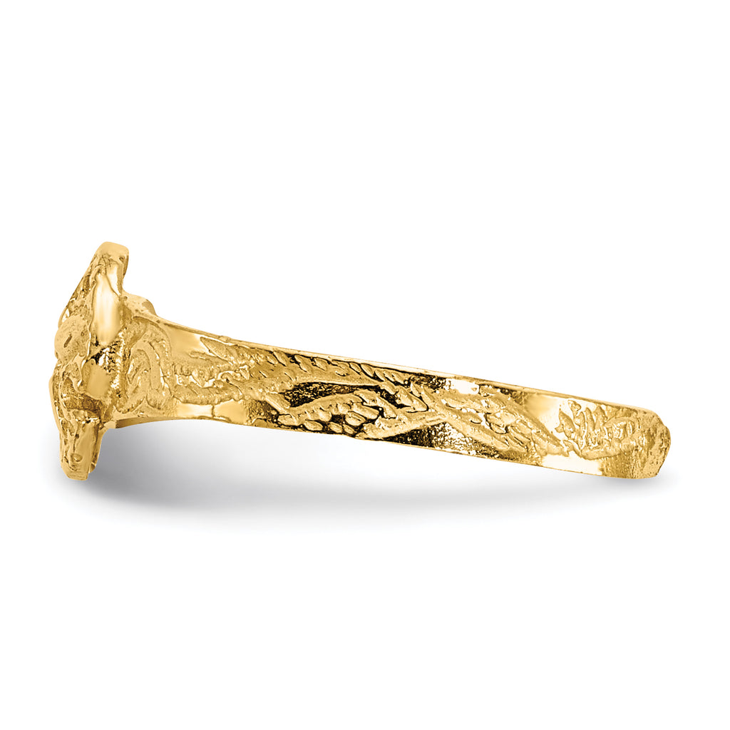 14K Diamond-cut Sand Dollar Toe Ring