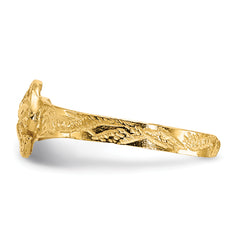 14K Diamond-cut Sand Dollar Toe Ring