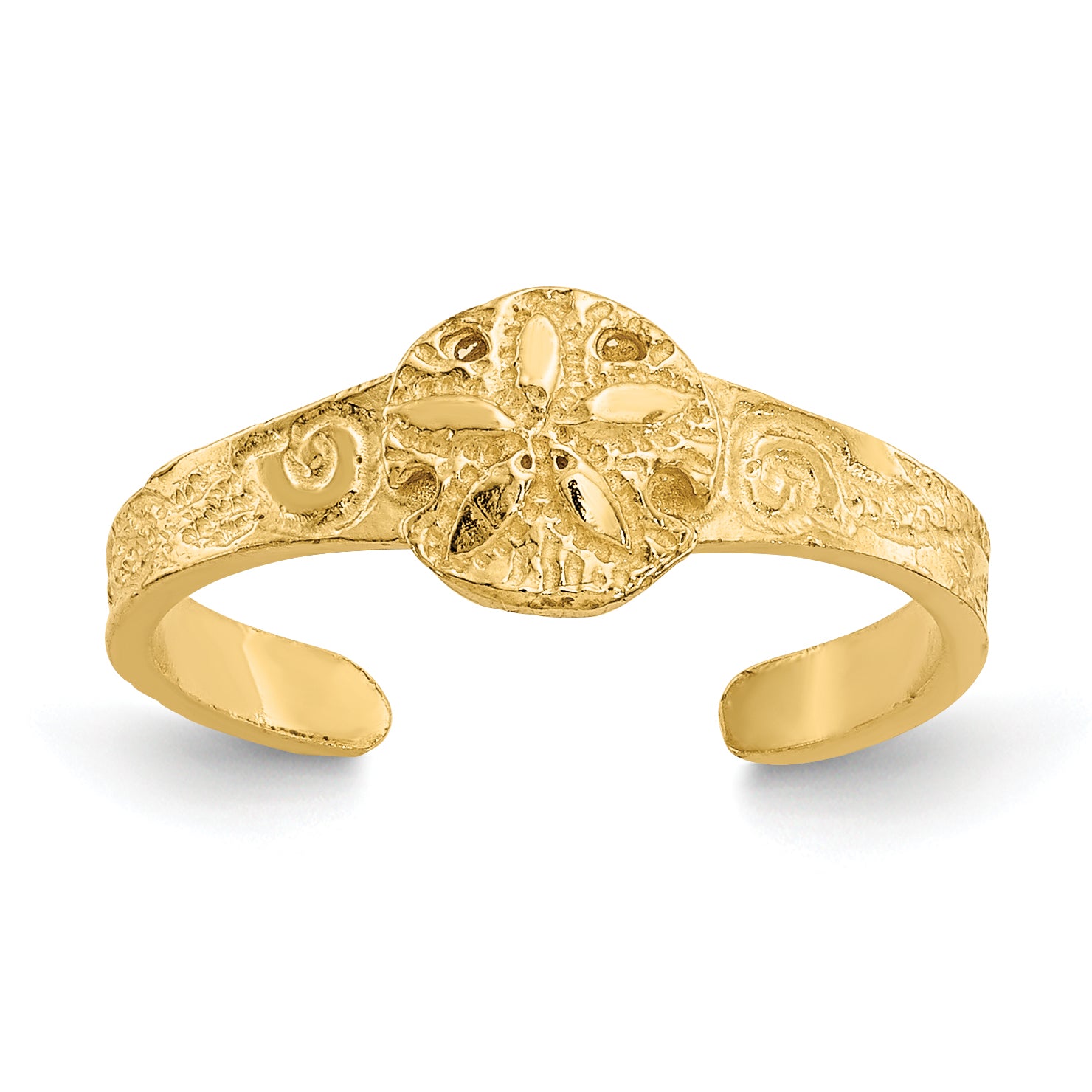 14K Diamond-cut Sand Dollar Toe Ring Main image