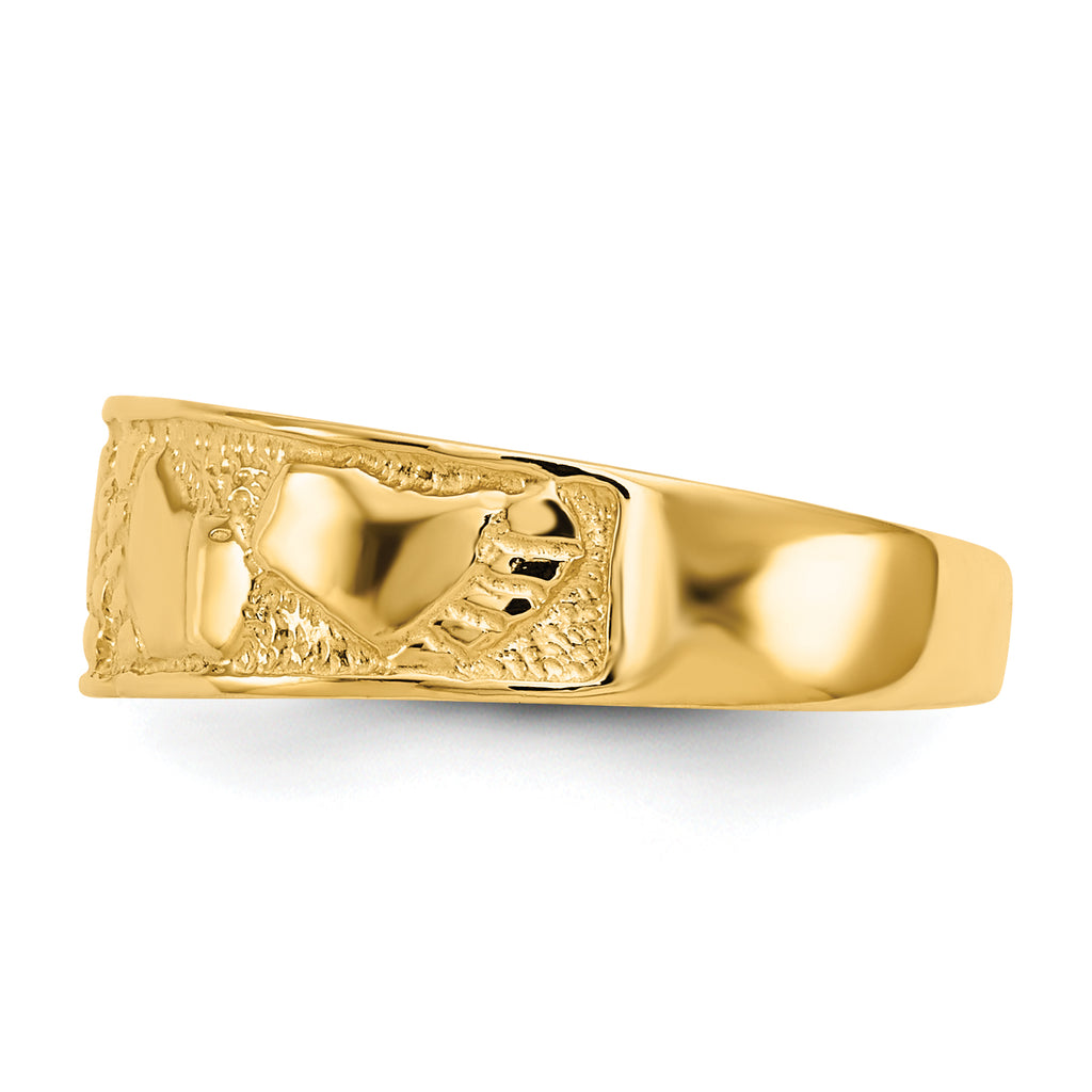14K Footprints Toe Ring