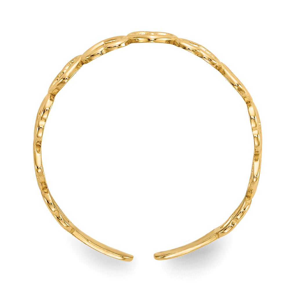 14k Open Hearts Toe Ring