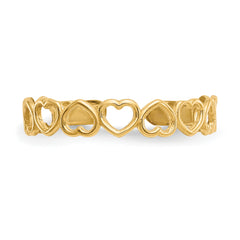 14k Open Hearts Toe Ring