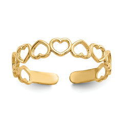 14k Open Hearts Toe Ring