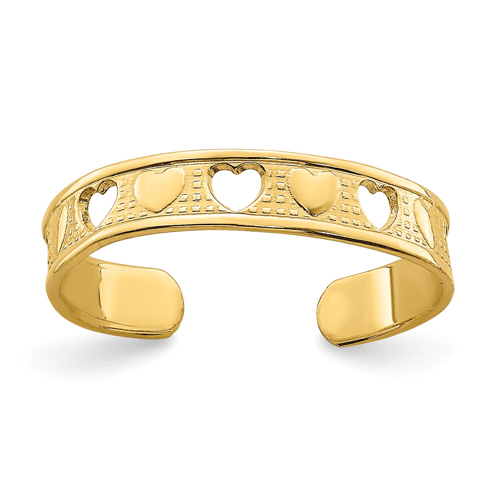 14k Heart Design Toe Ring Main image