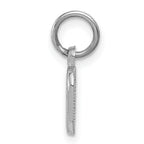 14K White Gold Cross in Heart Charm with Polished Rhodium Finish