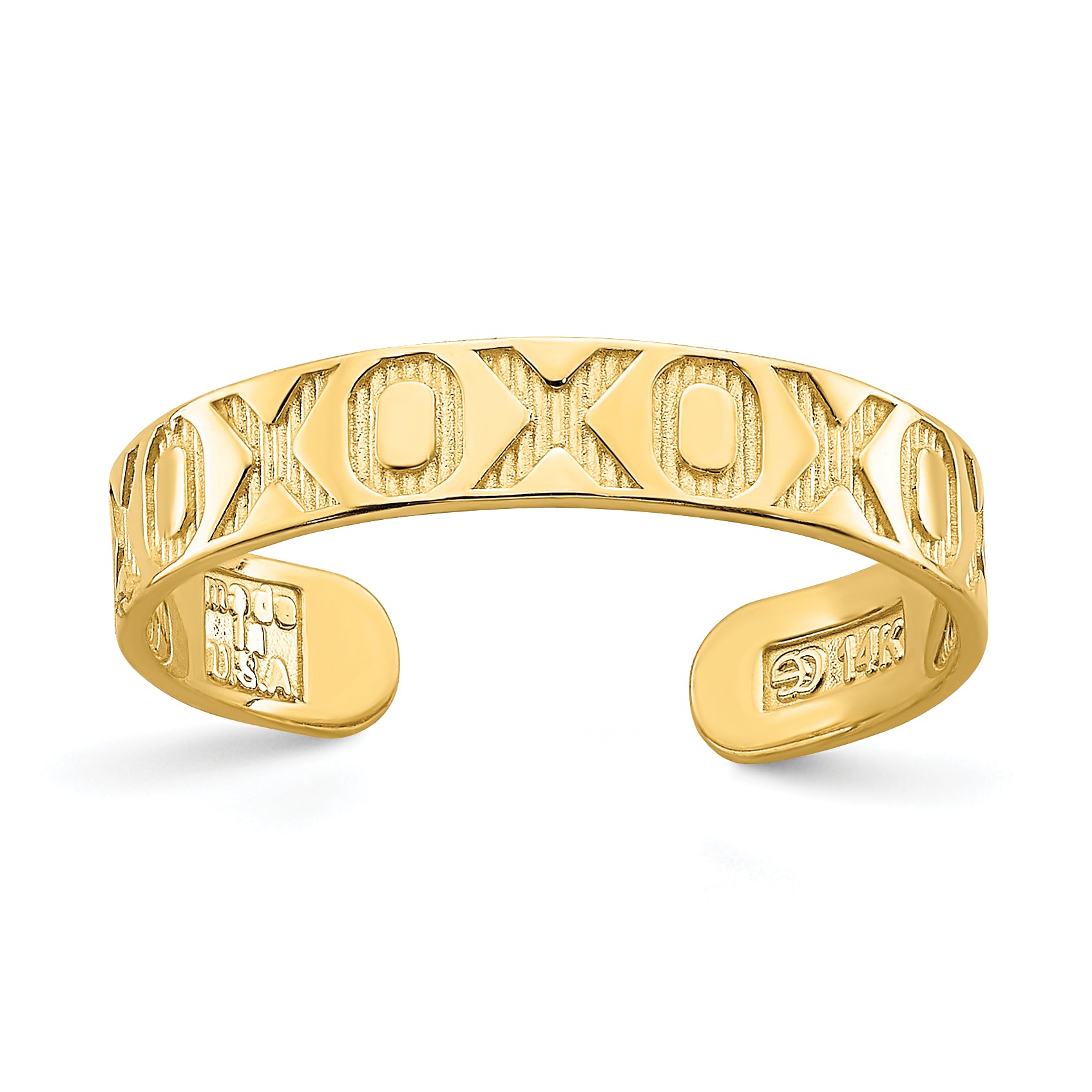 14K X and O Pattern Toe Ring Main image