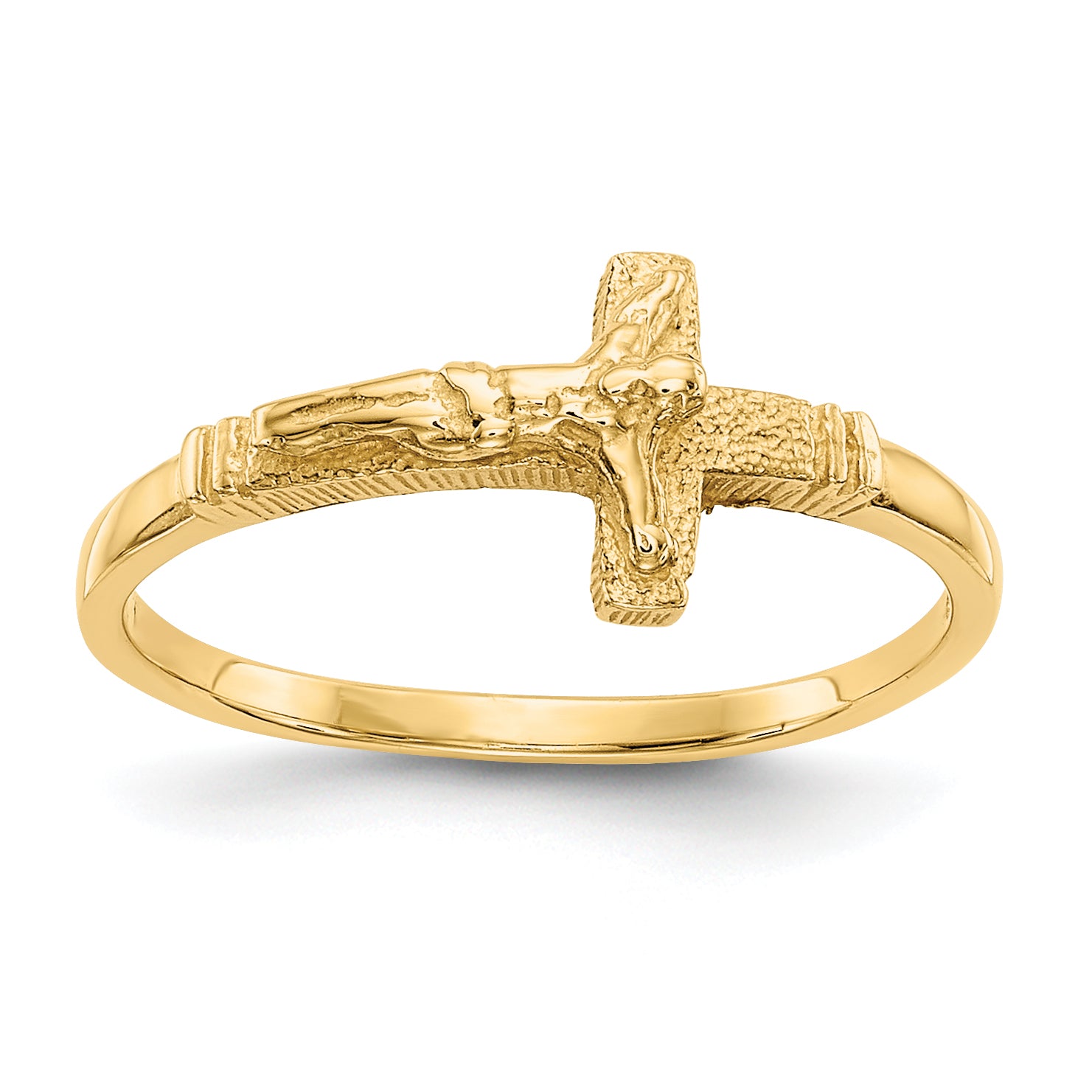 14K Satin Finish Childs Crucifix Ring Main image