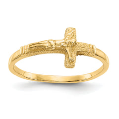 14K Satin Finish Childs Crucifix Ring