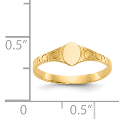 14k Polished Oval Baby Signet Ring