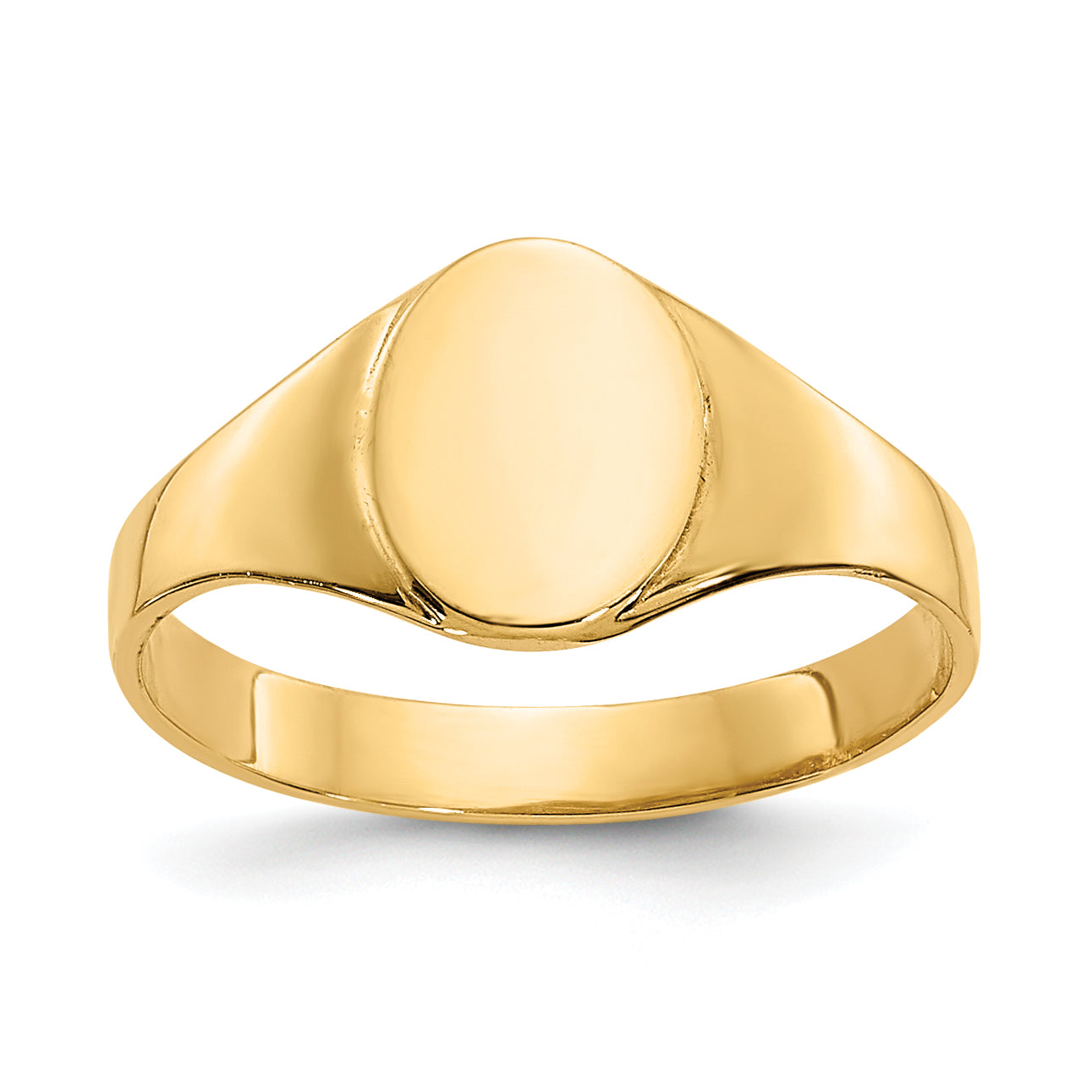 14k High Polished Oval Closed Back Baby Signet Ring Main image
