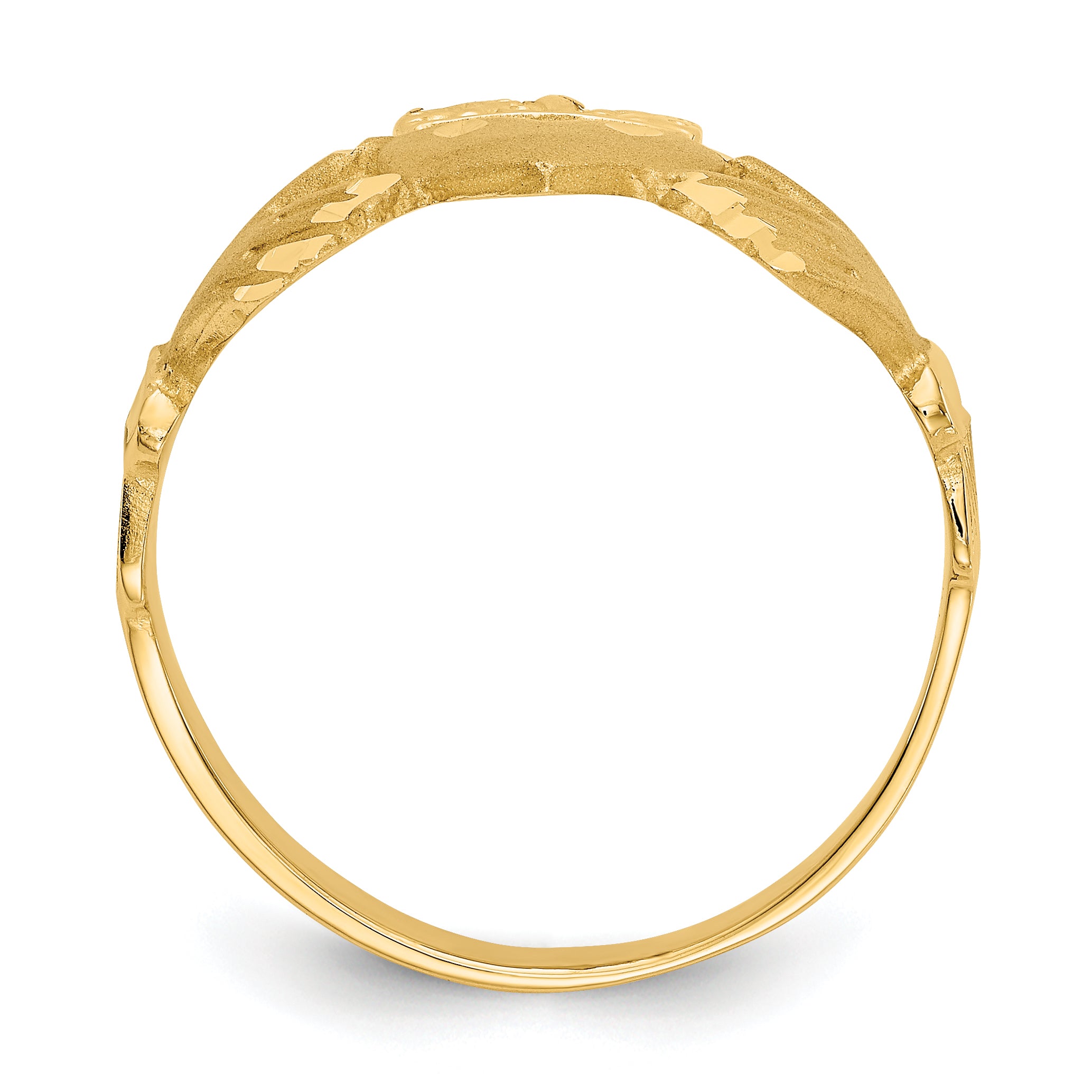 14K Diamond-cut Claddagh Ring Secondary image