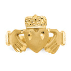 14K Diamond-cut Claddagh Ring