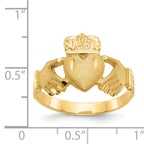 14K Diamond-cut Claddagh Ring