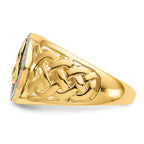 14k and Rhodium Onyx Diamond Trinity Ring