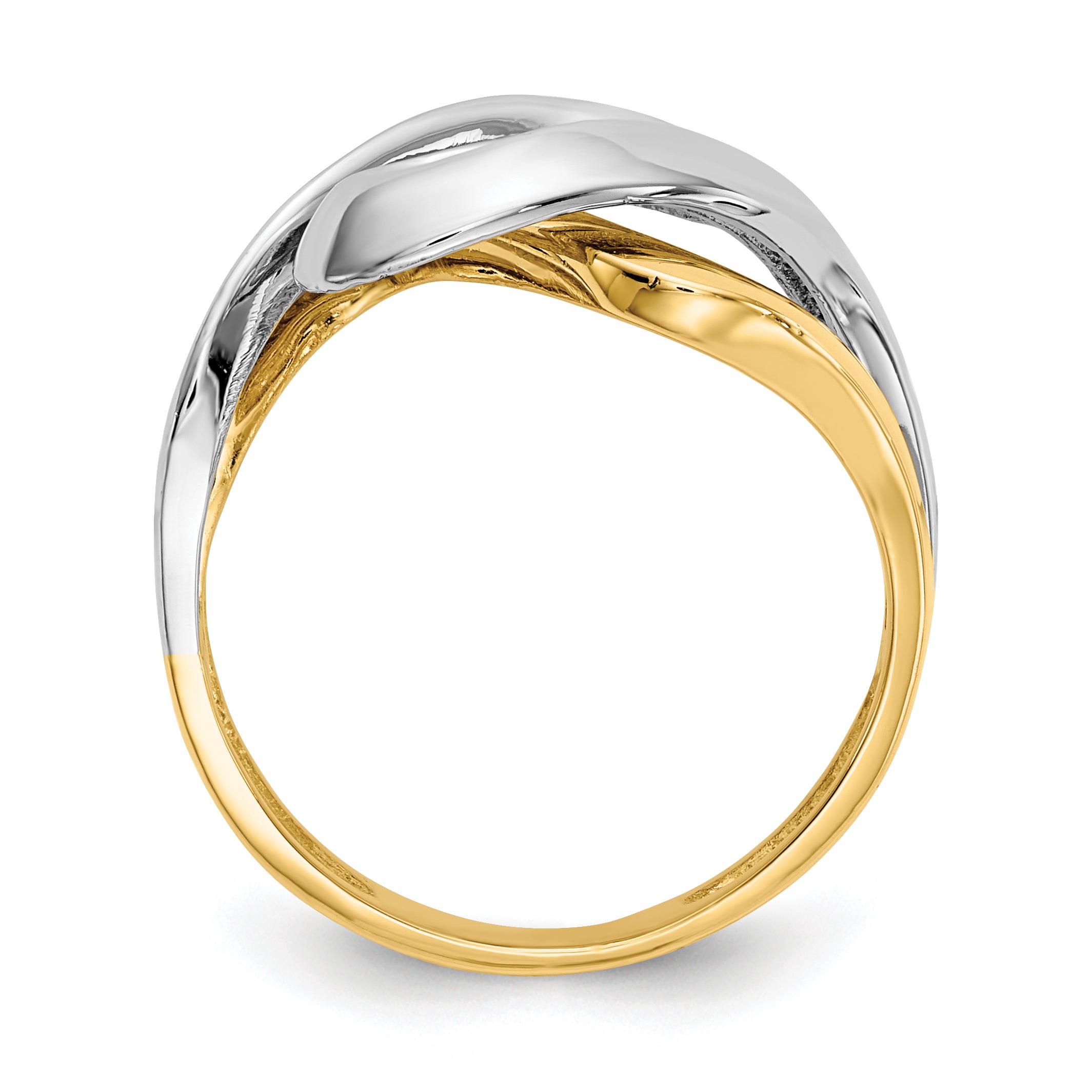 14K Two-Tone Swirl Ring Secondary image