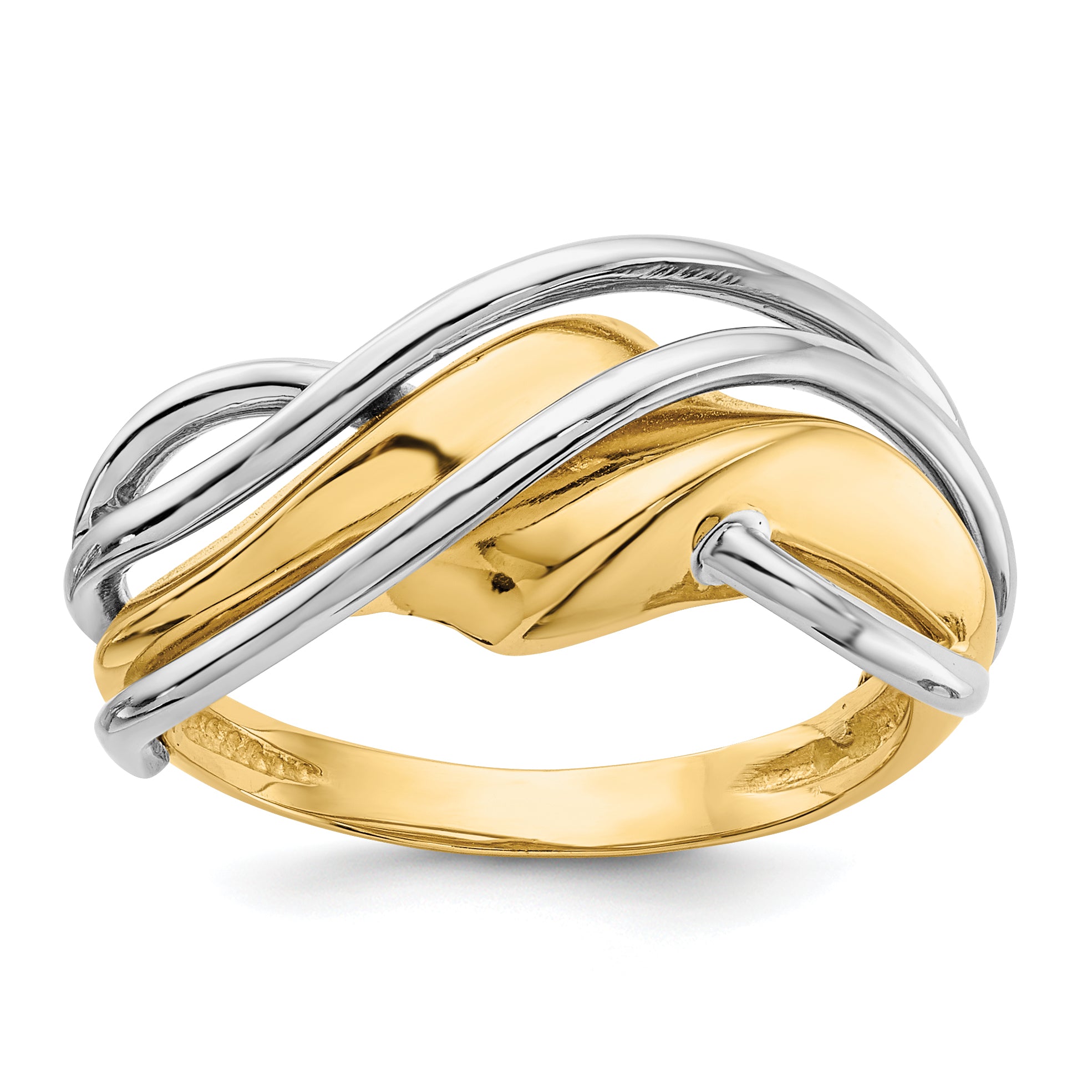 14k Two-tone Wave Ring Main image