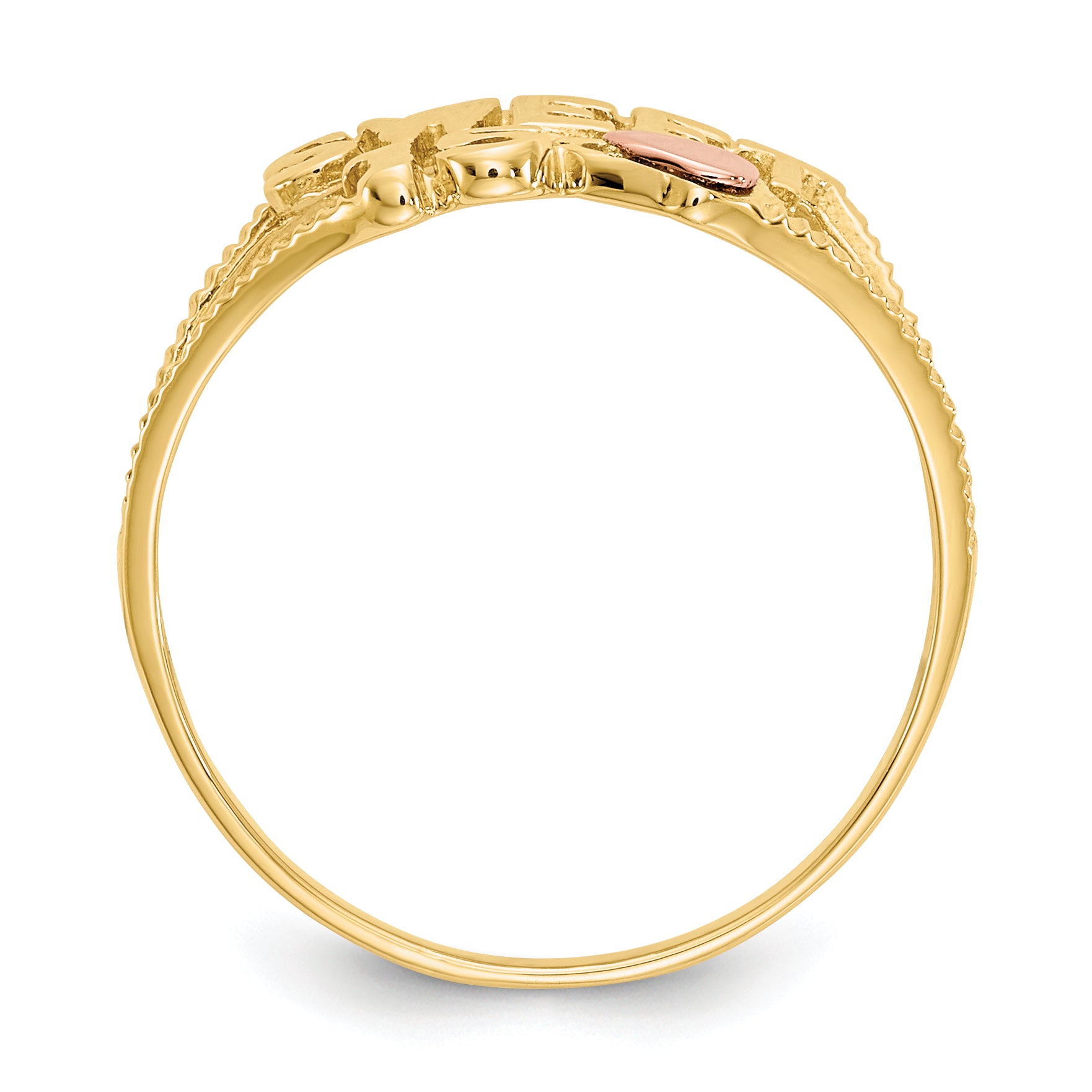 14K Two-tone Sweet 15 Heart Ring Secondary image