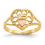 14K Two-tone Diamond Cut 15 Heart Ring