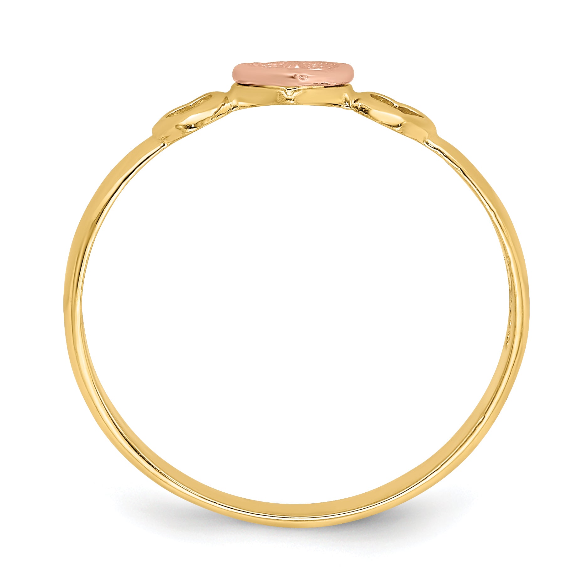14k Rose and Yellow Gold Hearts Ring Secondary image