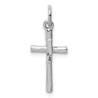 14K White Gold Crucifix Pendant with Polished Rhodium Finish Solid Elegant Design