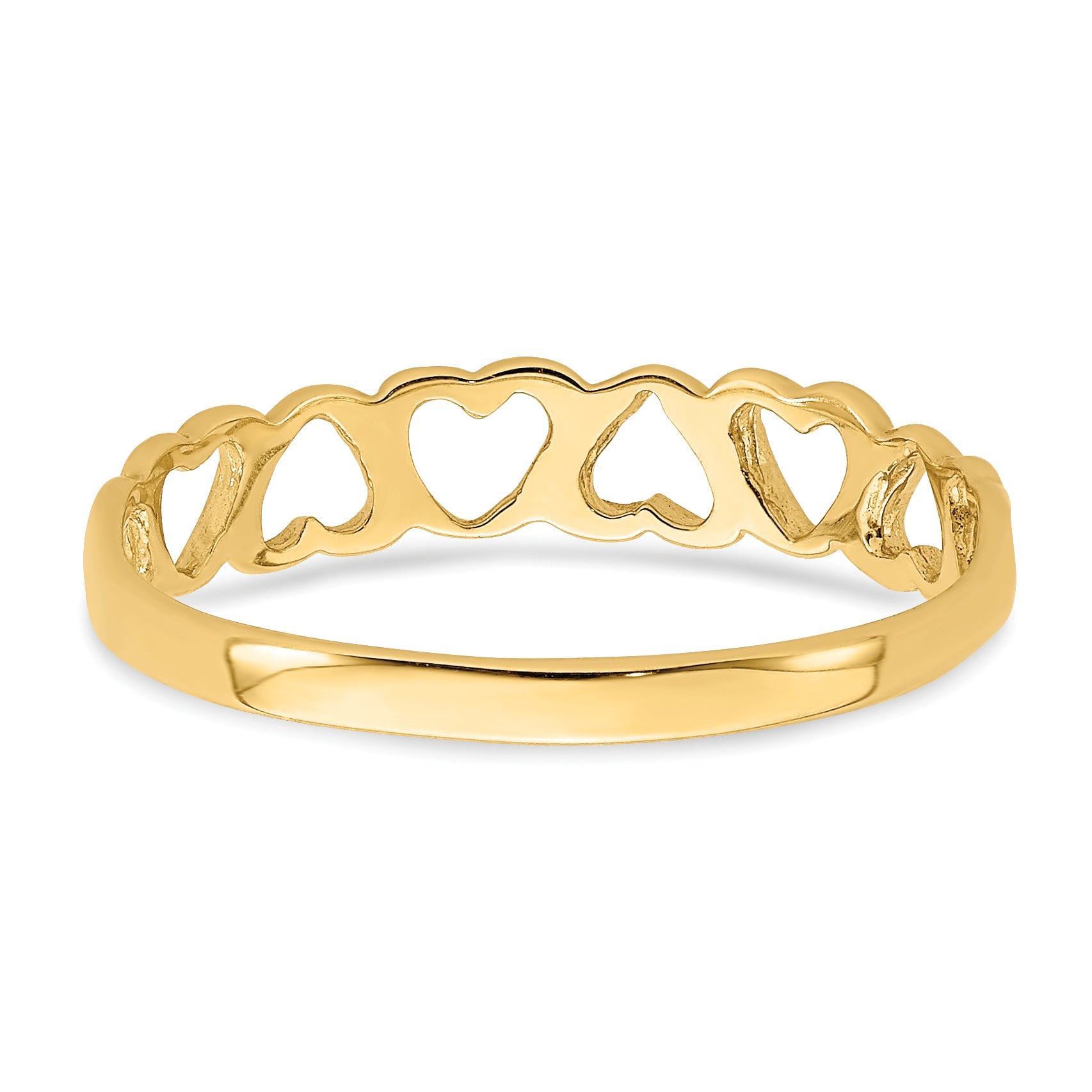 14k Polished Hearts Ring