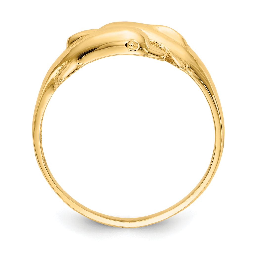 14k Double Dolphin Ring