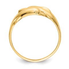 14k Double Dolphin Ring