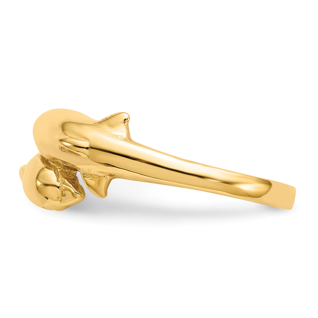 14k Double Dolphin Ring