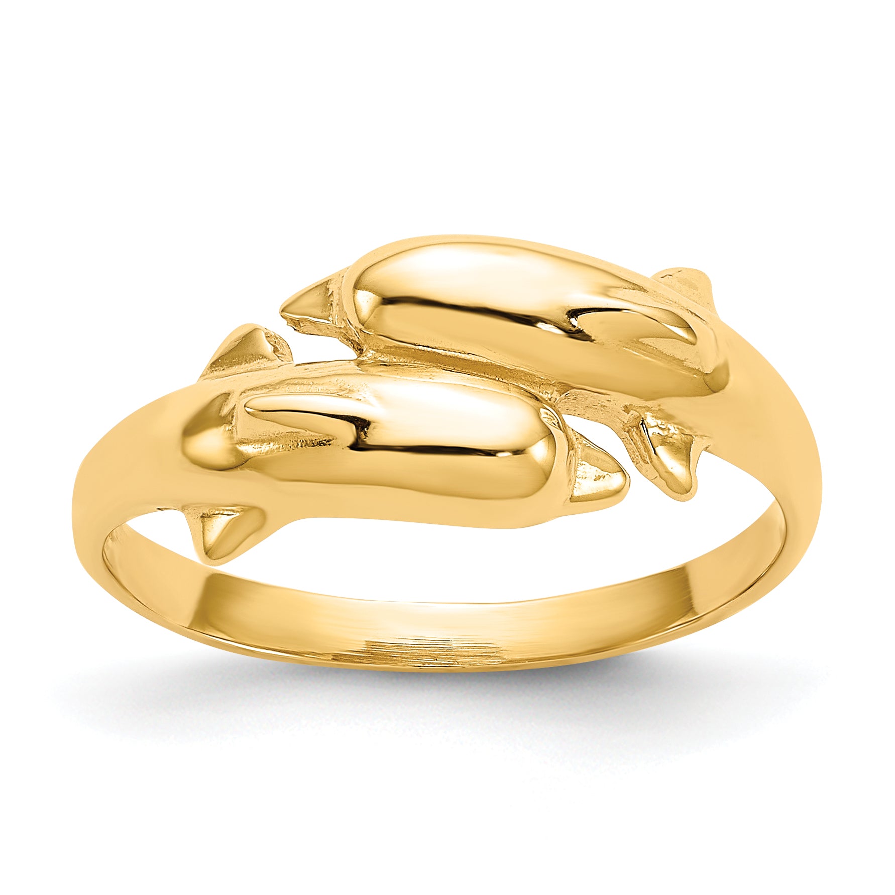 14k Double Dolphin Ring Main image