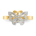 14k WithRhodium Butterfly Ring