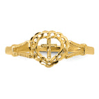 14K Diamond-Cut Childs Heart & Cross Ring