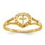 14K Diamond-Cut Childs Heart & Cross Ring