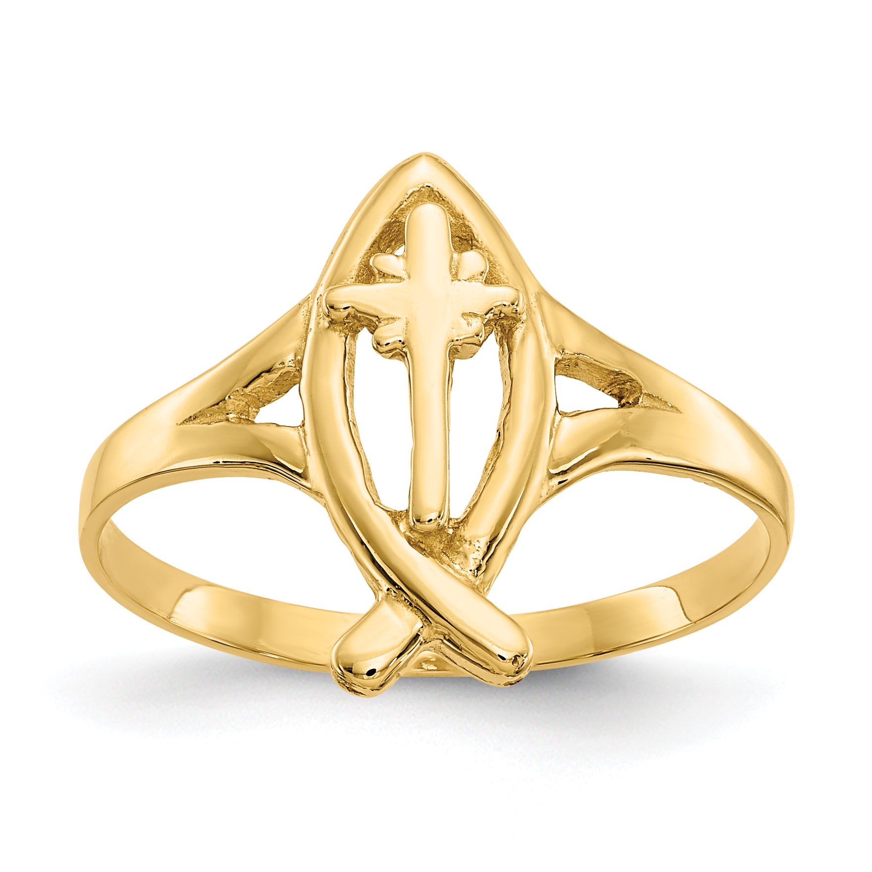 14k Ichthus WithCross Ring Main image
