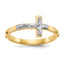 14K Two-tone Crucifix Rosary Ring