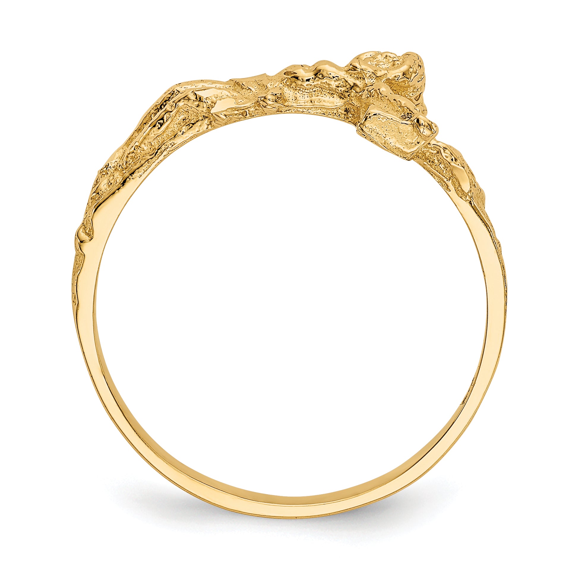 14K Diamond-cut Crucifix Ring Secondary image